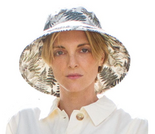 Load image into Gallery viewer, Puffin Gear Print Garden Hat Patio LInen