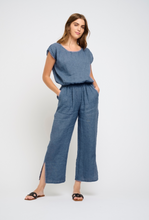 Load image into Gallery viewer, Pistache Linen Top w/Elastic Waist