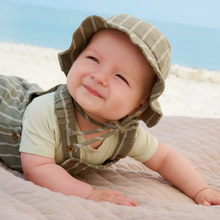 Load image into Gallery viewer, Minymo Baby Onesie and Stripe Overall Sage