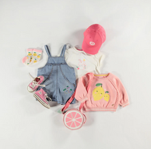 Load image into Gallery viewer, Souris Mini Denim Overall and Tee