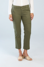 Load image into Gallery viewer, Beddome Stretch Denim Crop Cargo Pant Khaki