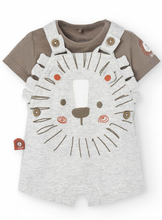 Load image into Gallery viewer, Boboli Lion Applique Overall and Tee