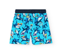 Load image into Gallery viewer, Boboli Shark Print Swim Trunks