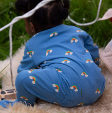 Load image into Gallery viewer, Little Green Radicals Blue Rainbows Zip Sleeper