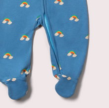 Load image into Gallery viewer, Little Green Radicals Blue Rainbows Zip Sleeper