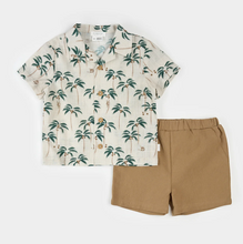 Load image into Gallery viewer, Petit Lem Palm Tree Camp Shirt and Short