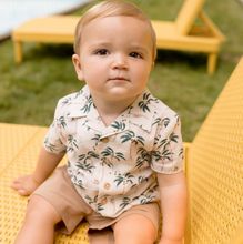 Load image into Gallery viewer, Petit Lem Palm Tree Camp Shirt and Short