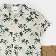 Load image into Gallery viewer, Petit Lem Palm Tree Camp Shirt and Short