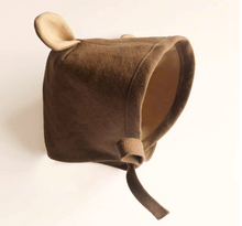 Load image into Gallery viewer, Gogo and Martin Linen Bear Bonnet