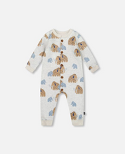 Load image into Gallery viewer, Deux Par Deux Wooly Mammoth Print Playsuit