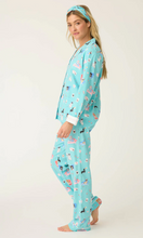 Load image into Gallery viewer, PJ Salvage This is How I Roll Flannel Pyjamas Turquoise