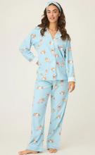 Load image into Gallery viewer, PJ Salvage Beary Cute Flannel Pyjamas Ice Blue