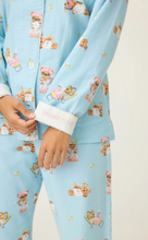 Load image into Gallery viewer, PJ Salvage Beary Cute Flannel Pyjamas Ice Blue