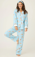 Load image into Gallery viewer, PJ Salvage Beary Cute Flannel Pyjamas Ice Blue
