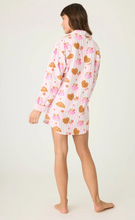 Load image into Gallery viewer, PJ Salvage Brunch Club Flannel Nightshirt Pink