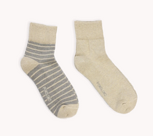 Load image into Gallery viewer, Pokoloko Stripe Solid Pima Socks Honey 2 Pack