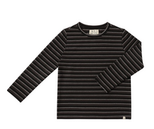 Load image into Gallery viewer, Me and Henry Toby Fleece Tee Black Stripe