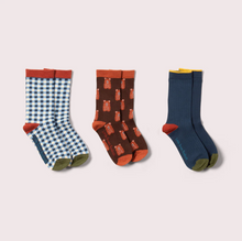 Load image into Gallery viewer, Little Green Radicals Teddy Bear Ankle Socks 3-Pack
