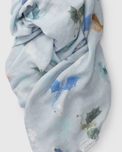 Load image into Gallery viewer, Loulou Lollipop Magical Dragons Swaddling Blanket