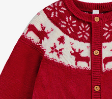 Load image into Gallery viewer, Souris Mini Wool Blend Sweater Knit Jacquard Playsuit Red