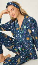 Load image into Gallery viewer, PJ Salvage Wild at Heart Flannel Pyjamas Navy