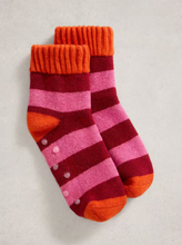 Load image into Gallery viewer, White Stuff UK Stripe Loopback Socks Red Multi