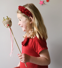 Load image into Gallery viewer, Rockahula Sequin Velvet Headband Red
