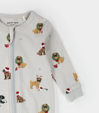Load image into Gallery viewer, Petit Lem Holiday Pugs Print Sleeper