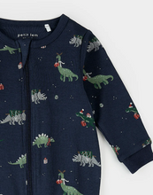 Load image into Gallery viewer, Petit Lem Holiday Dinosaur Print Sleeper