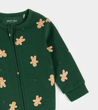 Load image into Gallery viewer, Petit Lem Gingerbread Man Print Fleece Playsuit