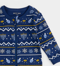 Load image into Gallery viewer, Petit Lem Hanukkah Fair Isle Print Sleeper