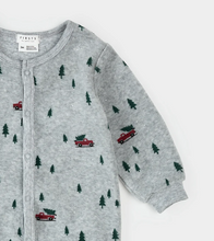 Load image into Gallery viewer, Petit Lem Velour Festive Truck Print Sleeper