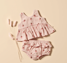 Load image into Gallery viewer, Wilson and Frenchy Strawberry Kisses Organic Ruffle Set