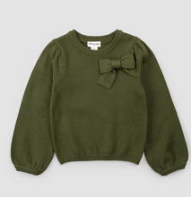 Load image into Gallery viewer, Miles Winter Moss Bow Sweater
