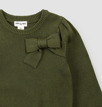 Load image into Gallery viewer, Miles Winter Moss Bow Sweater