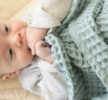Load image into Gallery viewer, Bella Tunno Waffle Baby Blanket Fog