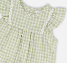 Load image into Gallery viewer, Deux Par Deux Vichy Shortie Playsuit