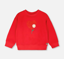 Load image into Gallery viewer, Deux Par Deux Heart and Flower Sweatshirt