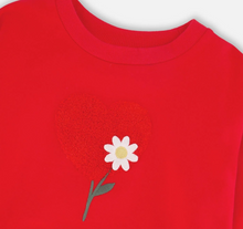Load image into Gallery viewer, Deux Par Deux Heart and Flower Sweatshirt