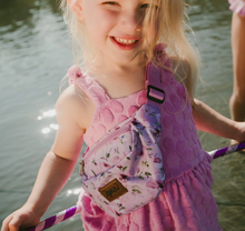Load image into Gallery viewer, Deux Par Deux Purple Flower Fanny Pack