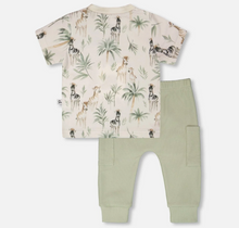 Load image into Gallery viewer, Deux Par Deux Zebra Print Tee and Pant