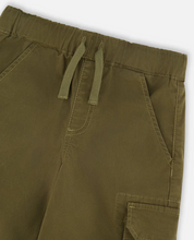 Load image into Gallery viewer, Deux Par Deux Stretch Twill Cargo Short Dark Khaki