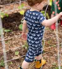 Load image into Gallery viewer, Little Green Radicals Singing Whales Playsuit