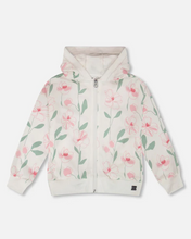 Load image into Gallery viewer, Deux Par Deux Flower Print Zip Hoodie