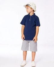 Load image into Gallery viewer, Deux Par Deux Polo Tee Navy