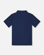 Load image into Gallery viewer, Deux Par Deux Polo Tee Navy