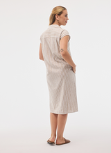 Load image into Gallery viewer, FIG Kelly Shirt Dress Cabana Stripe Maple