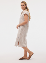 Load image into Gallery viewer, FIG Kelly Shirt Dress Cabana Stripe Maple