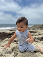 Load image into Gallery viewer, Me and Henry Cabin Playsuit Chambray Stripe