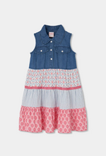 Load image into Gallery viewer, Boboli Denim Mix Print Dress